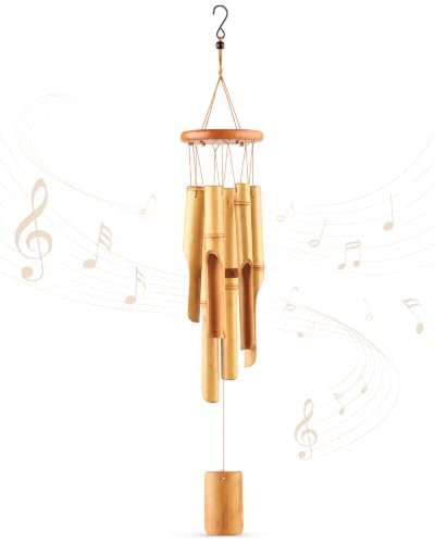 Acual Bambus-Windspiel, Gedenkspiel, Windspiel aus Holz mit Melodischen