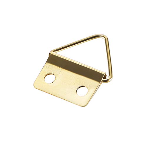Image of uxcell Triangle Ring Picture Hangers, 24mm x 18mm Golden Assortment Kit for Photo Hanging Solutions, 20 Pcs