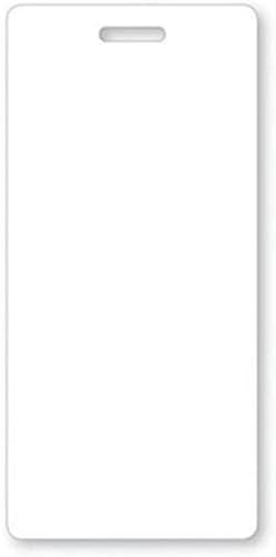 Specialist ID - Paquete de 5 insignias blancas en blanco, resistentes y verticales para personalizar, tarjetas a prueba de derrames y desgarros, 2