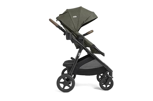 Image of Joie Ginger and Mint Latch Travel System - 4-in-1 Travel System with Baseless Infant Car Seat & Stroller, One-click Install, From Birth Stroller (Forest)