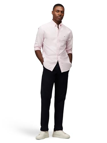 Image of Tommy Hilfiger Men's Long Sleeve Oxford Shirts in Regular Fit, Men's Button Down Shirts, Also Available in Big and Tall