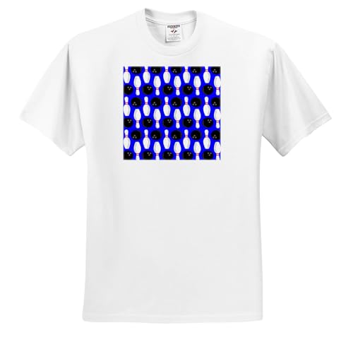 3dRose, Blue Bowling Print, T-Shirt