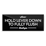 Reilly Originals 2x5 Inch Hold Lever Down To Fully Flush Sign ~ Ready to Stick ~ Premium, Durable