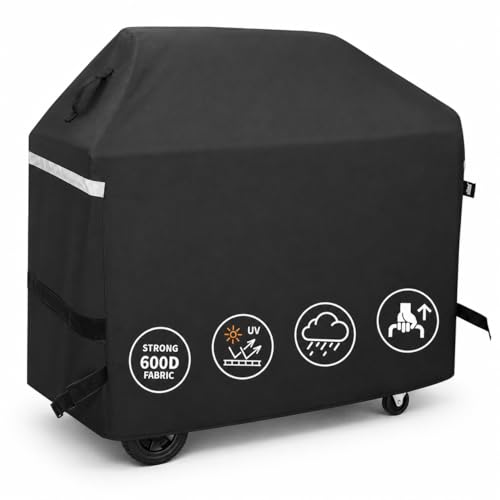 Hisencn 57 inch Grill Cover for Dyna Glo 5 Burner dgf510sbp dgf510pbp-d dge530bsp-d Heavy Duty Waterproof Outdoor BBQ Cover for Dyna Glo Premium Grill All Weather Protection Fade and UV Resistant