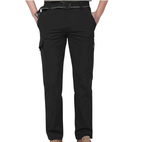 Mens Casual Cargo Pants Relaxed Fit Stretch Waist Straight Leg Work Pant Big and Tall Lightweight Fashion with Pocket