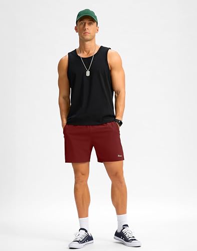 Image of Pudolla Men's Running Gym Shorts with Zipper Pockets 5 inch /7 inch / Lightweight Quick Dry Running Workout Athletic Short
