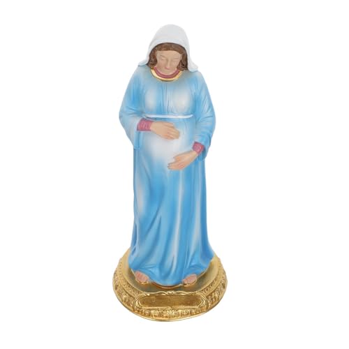 Image of jojofuny Madonna Ornament Resin Statue Desktop Decor with Faith and Soul Sustenance, Elegant and Delicate Design for Home and Office Decoration