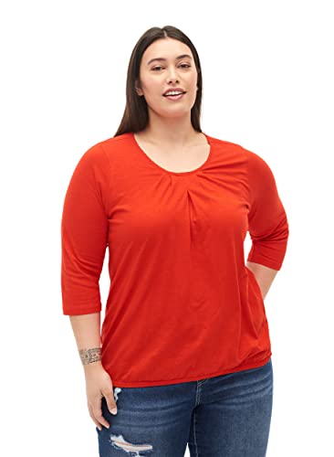 Zizzi Damen große Größen Bluse 3/4 Ärmel Baumwolle Größe 50-52 Fiery...