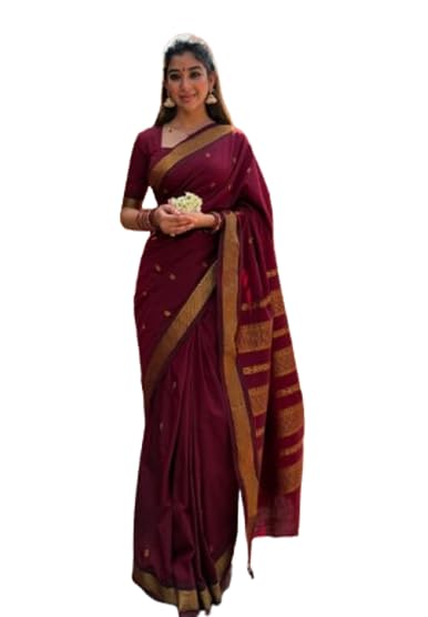 Woven Solid Designer Banarasi Silk Saree With Blouse-image-0