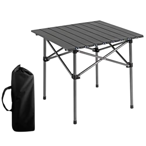 Image of Garden Art Black Folding Portable Metal Camping Table GAFTBL1491-9 | for Garden, Camping, Hiking, Fishing, Picnic | Light Weight Easy to Fold and Carry