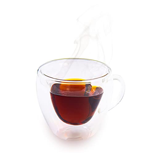 Tasse à thé double paroi cœur de 200 ml, le cadeau idéal pour la Saint-Valentin