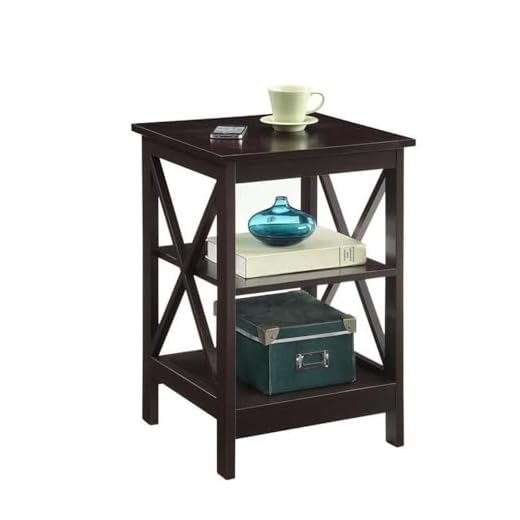 Convenience Concepts Oxford End Table with Shelves, Espresso