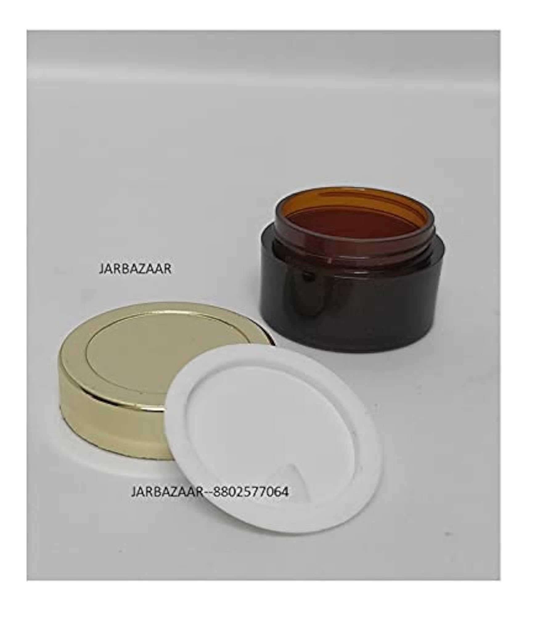 15 Gram Amber Acrylic Lip Balm Jars, Set of 6
