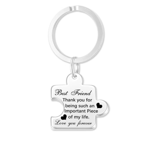 Image of Gifts for Friend Puzzle Key Chain Mens Keychain Stainless Steel Keychains for Men Women Jewelry Gift