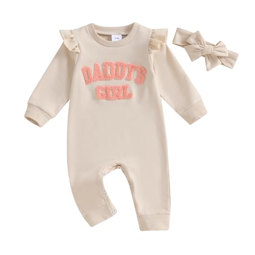 Geagodelia Neugeborene Baby Mädchen Vatertag Outfit Rüschen Langarm...