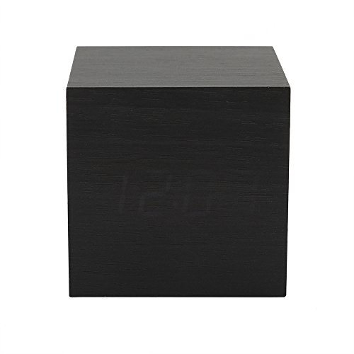 Mini Cube LED Wooden Alarm Clock Digital Clock AC10Black_White - Image 3