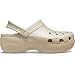 Crocs Women's Classic Platform Glitter Clog, Champagne, 8