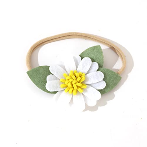 White Felt Daisy Baby Headband- Two Groovy and Groovy One Headband, Woodland Baby Headbands, New Born Shooting Props, Half Birthday Flower Headband