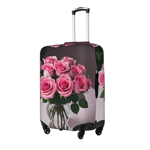 Pink Roses Print Decorative Washable Luggage Cover Personalized Anti Scratch Suitcase Protector2