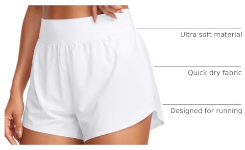 Image of CRZ YOGA High Waisted Split Running Shorts 3 inch | Mesh Liner, Quick Dry, Lightweight, for Women