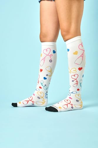 Image of Nurse Mates Women's 360 Socks | 12-14 mmHg Compression | Over The Calf | Comfort Support | 1 Pair