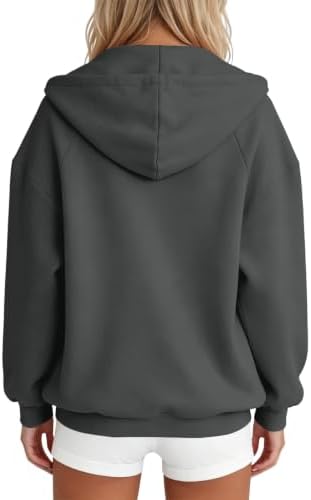 Womens Hoodies Zip Up Oversized Winter V Neck Zipper Sweater Jacket - 4