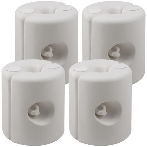 Image of DEUBA® 4 x Gazebo Leg Weights | Fillable Gazebo Water Weights Set of 4 | Pole Anchor for Garden Gazebos | Marquees Market Stalls Party Tents | Weather Resistant White Plastic | Sand Water Filling