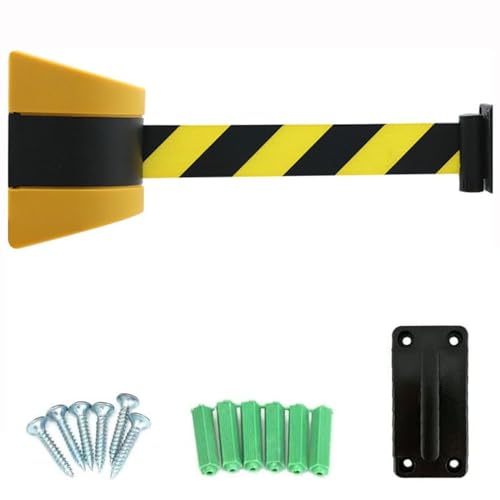CAIFEXUE Wall Mount Retractable Belt Barrier,2/3/5/10M Optional,Queuing Safety Tape Cordon with Mounting Accessories,for Playground Park Hotel Crowd Control/a/2M/6.6Ft