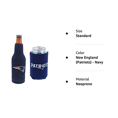 Football-Can-Bottle-Holder-Insulator-Beverage-Huggie-Cooler-New-England-Patriots-Navy