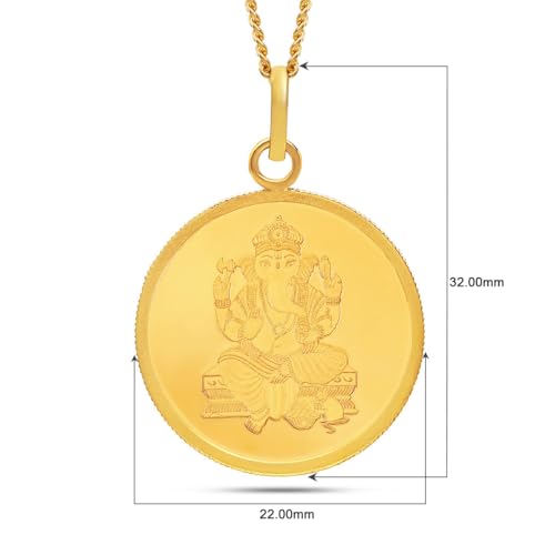 Image of KALYAN JEWELLERS 24K (999) Purity Lord Ganesh Gold Coin Pendant 8 Gms