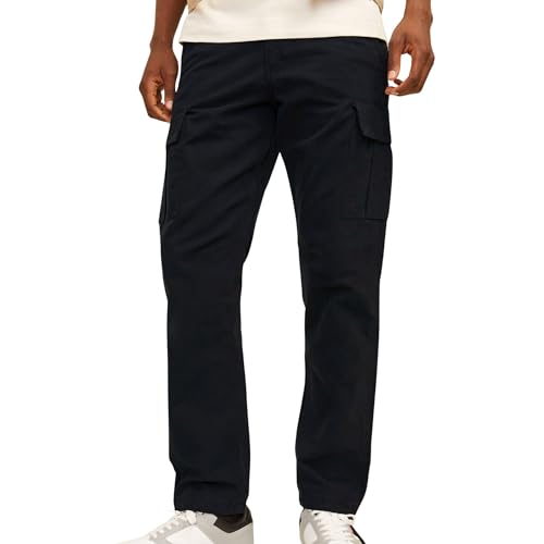 JACK & JONES Herren Cargohose JPSTKANE JJBARKLEY -Relaxed Fit - S M L XL XXL, Größe:36W / 32L, Farbe:Black 12258150