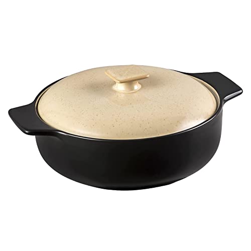 Auflaufform mit Deckel, vancasso SIMO Brotbackform aus Steingut, 1er...