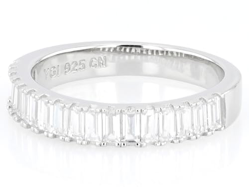 JTV 1.41 CTW Cubic Zirconia & White Diamond Simulant Ring, Platinum Over Sterling Silver, 0.85 CTW DEW Sparkling Engagement & Statement Band – Elegant, Durable, Timeless Gift for Women2