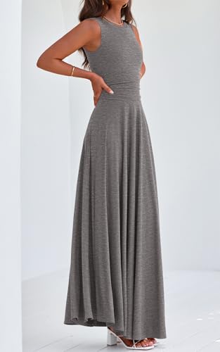 Image of PRETTYGARDEN Womens Summer Dresses 2026 Casual Sleeveless Crewneck Aline Maxi Dress Stretch Tank Flowy Long Dresses