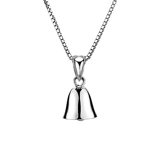Oidims Bells Pendant Necklace for Women Cute Musical Lucky Charms Dangle Collar Choker Necklace Chain Fashion Jingle Bell Personalized Silver Plated Dainty High Polish Best Friends Daughter Jewelry