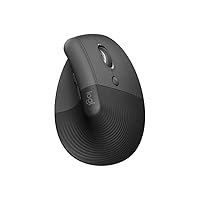 Logitech Lift Mouse Ergonomico Verticale, Senza Fili, Ricevitore Bluetooth o Logi Bolt USB, Clic...