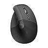 Logitech Lift – Mouse ergonómico vertical, uso inalámbrico, por Bluetooth o con receptor Logi Bolt USB, clics silenciosos, 4 botones, compatible con Windows/macOS/iPadOS, portátil/PC, grafito