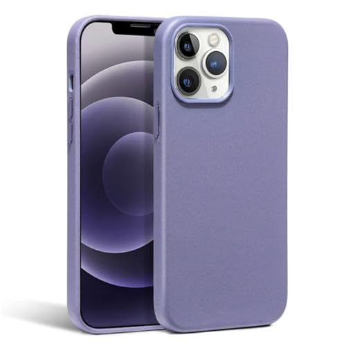Étui magnétique iPhone 13 ENILSA violet en cuir antichoc pour recharge sans fil