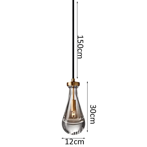 Lámpara colgante de noche en cristal para un dormitorio nórdico moderno E14 3