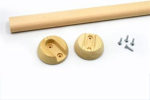 Adjustable Pine Wood Closet Rod - 400-1500mm Clothes Rack for Wardrobe, Cupboards & Recess, 70cm (27.5 Inch) Durable, Stylish Storage Solution for Organizing Clothing