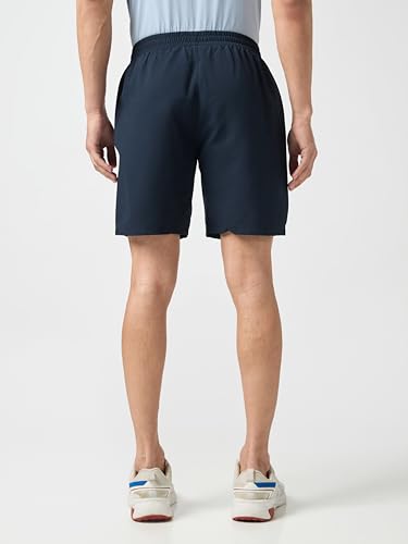 Image of TECHNOSPORT Men Solid Slim Fit Sports Shorts Techno LITE UPF50+ Polyester Mid Rise Drawstring Shorts Pant for Men Gym Workout Running Cricket Casual Quick Dry