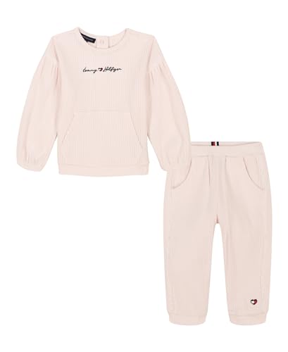 Image of Tommy Hilfiger baby-girls 2pc Knit Jog Set