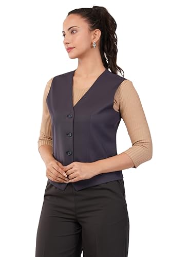 Image of SaintX Women's Waist Coat | Sleeveless | Stylish Executive Wear | Formal Blazer Waistcoat | Office wear
