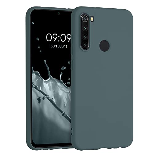 kwmobile Funda para Xiaomi Redmi Note 8 (2019/2021) Carcasa - Ultrafina de TPU y Silicona con Bordes elevados anticaídas - Pizarra Oscura