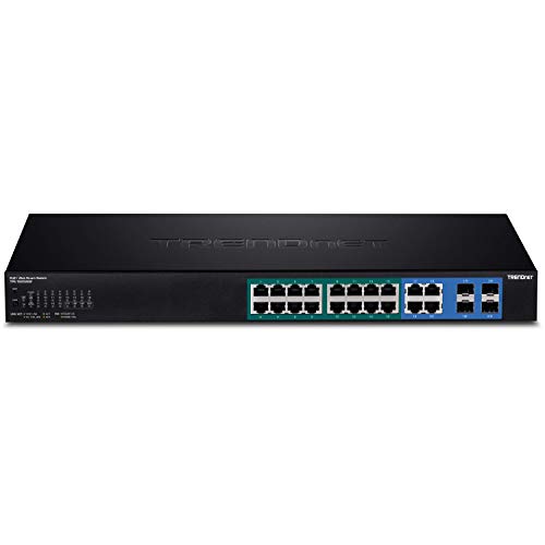 Image of TRENDnet 20-Port Gigabit Web Smart 370W PoE+ Switch, TPE-1620WSF,Version 1(Renewed)