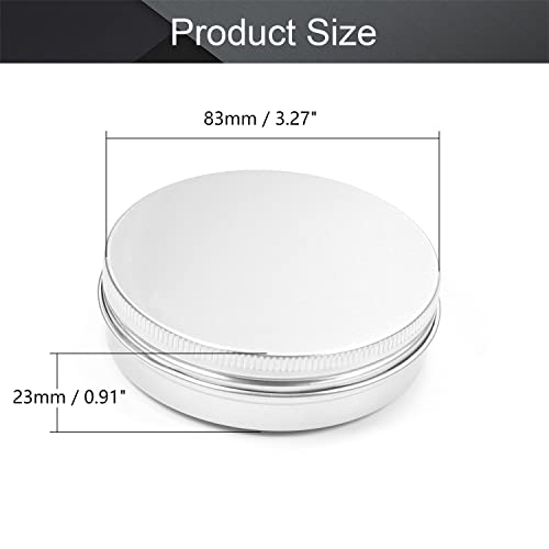 Image of Othmro 3pcs 3.4oz Metal Round Tins Aluminum Tin Cans Containers with Screw Lid, 83 * 23mm(DxH) Silver tin cans for Salve, Spices, Lip Balm, Tea or Candies 100ml