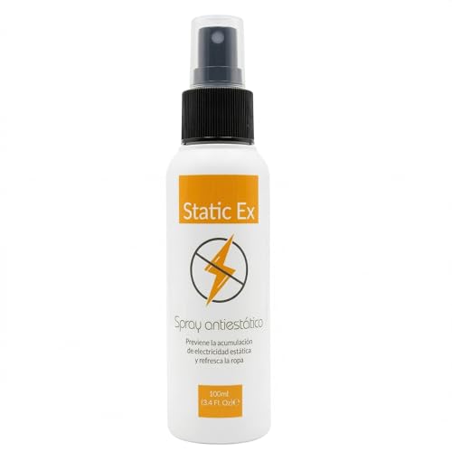 StaticEx Spray Antiarrugas Ropa con Efecto Antiestático - 100ml - Spray Antiestático para Ropa, No Deja Manchas - Ambienta y Refresca tu Armario - Alternativa a la Pulsera Anti Electricidad Estatica