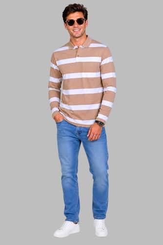 Image of SANE ORIGINALS Men's Full Sleeve Polo T-Shirt with Pocket, Premium Cotton Blend Collar Neck Tee