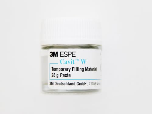 3M ESPE 44130, Cavit W Self Cure Temporary Filling Material Medium White 28 g Jar, Moisture-Resistant Temporary Dental Restorative