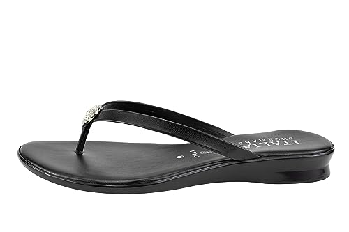 ITALIAN Shoemakers Womens Bethy Thin Strap Short Wedge Thong Ornamental Padded Sandal for Women2